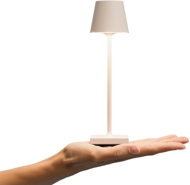 Sigor Akku-Tischleuchte Nuindie pocket 210mm dünenbeige Frontansicht