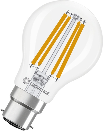 LED-Glühbirne mit warmweißem Licht in Frontansicht