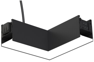 Lineare LED-Leuchte Ecke Links mit Einspeiserkabel 12W 4000K DALI Frontansicht