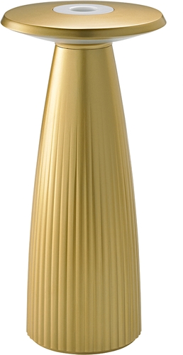 Sigor Akku-Tischleuchte Nuflair 245mm goldfarben dimmbar Frontansicht