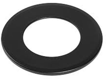 Rundes LED-Ringlicht in Schwarz für Deckenmontage, Produktfoto Frontansicht