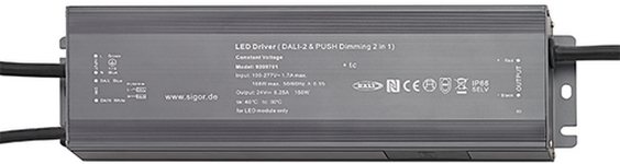 Sigor LED Netzteil Powerline Treiber Outdoor DALI-2 200W 24V Frontansicht