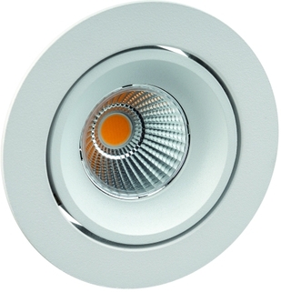 LED-Einbaustrahler dimmbar rund schwenkbar 6W 3000K Frontansicht