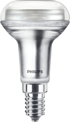 Philips LED-Lampe CorePro LEDspot 4,3-60W E14 827 R50 36° DIM Frontansicht