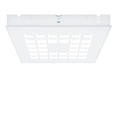 LED-Deckenleuchte MIRL NIV mit warmweißem Licht Frontansicht