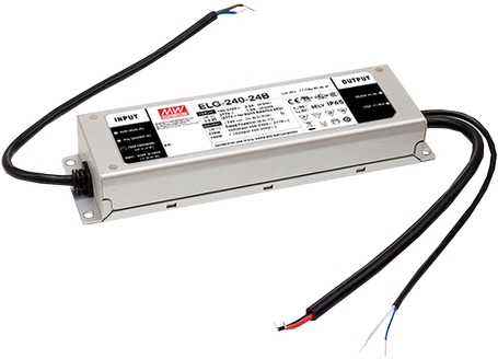 Schaltnetzteil Mean Well IP67 dimmbar 24V 10A Frontansicht