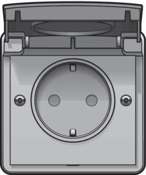 [Steckdose mit USB-Ladefunktion, Hydro-Serie, Frontansicht]