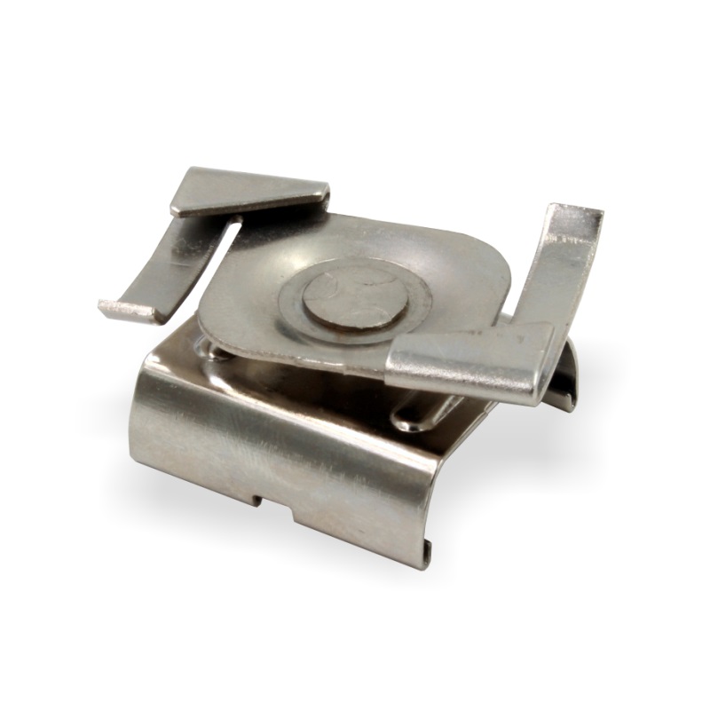 Stromschienensystem Deckenclip für 24mm Rasterdecke vernickelt Frontansicht