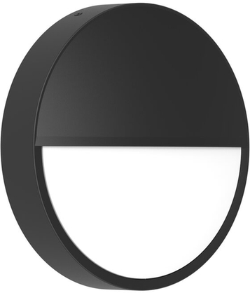 LED-Einbauleuchte mit Augenlid-Design, 250 mm, schwarz, Frontansicht