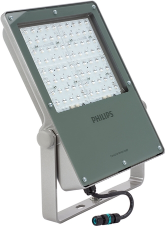 Philips LED-Leuchte BVP130 Frontansicht mit warmweißem Licht