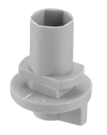 Schienenadapter für 2mm Dekohaken aus Aluminium in Grau, Frontansicht