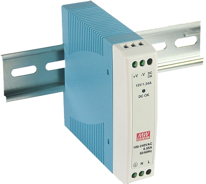 Hutschienennetzteil Mean Well Frontansicht 5V 10W