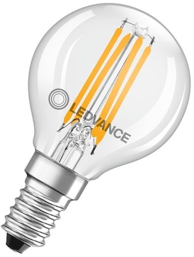 LED-Glühbirne E14 4W 827 FILCL für warmes Licht Frontansicht