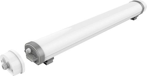 LED-Hallenflächenleuchte Dotlux HALLprotect 145W 5000K Frontansicht
