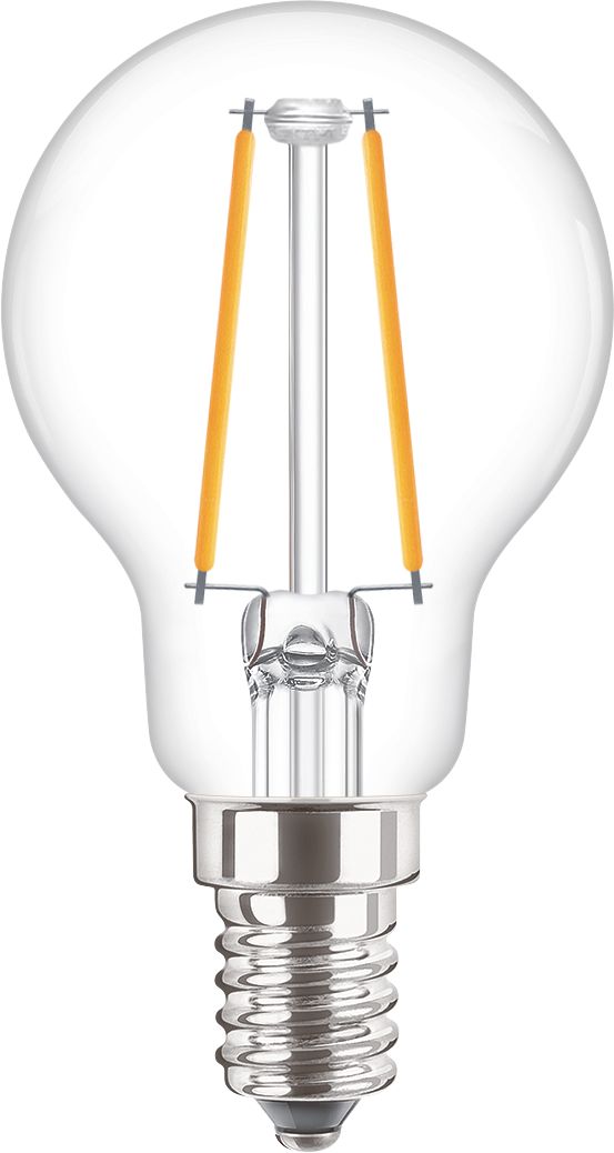Philips LED-Lampe CorePro LEDLusterND2-25W P45 E14 827 CLG Frontansicht