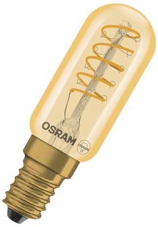 Ledvance LED-Lampe Vintage 1906 T26 25 Spiral Filament DIM 2.8W 822 Gold E14 Frontansicht
