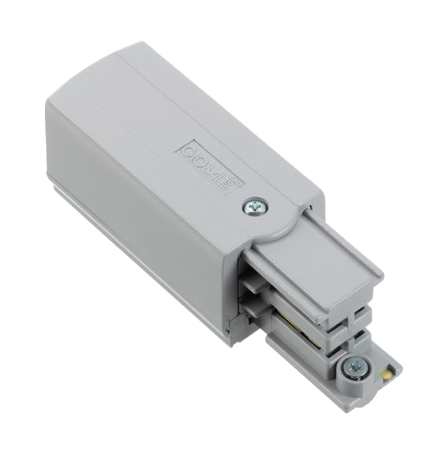 Nordic Aluminium Stromschienensystem XTS 11-1 Endeinspeisung rechts Alu/Grau Frontansicht
