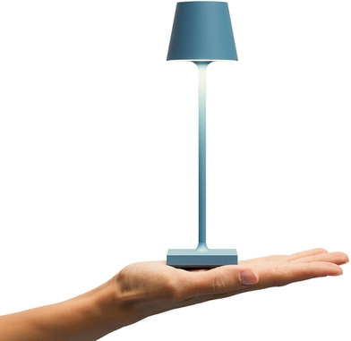 Sigor Akku-Tischleuchte Nuindie pocket 210mm delfinblau Frontansicht