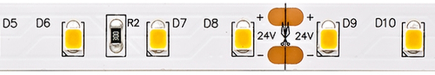 LED-Flexband 5m 2400K 80 LED/m für indirekte Beleuchtung Frontansicht