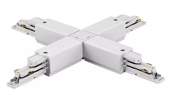 Nordic Aluminium Stromschienensystem XTSC 638-3 X-Verbinder weiß Frontansicht