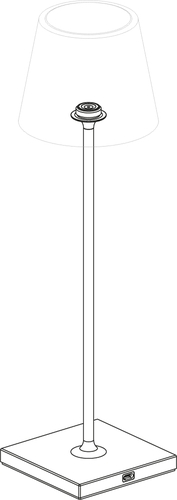 Sigor Nuindie Ersatzfuß USB-C 380mm nachtschwarz Frontansicht