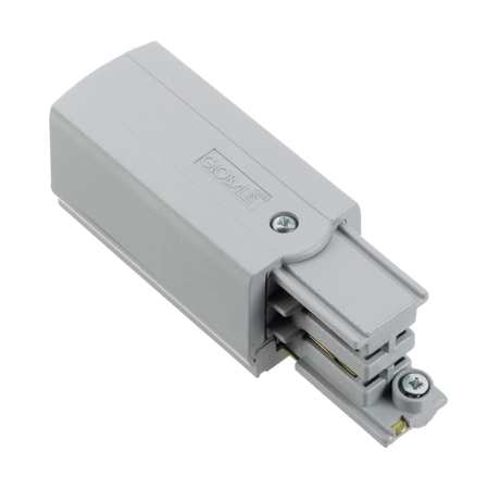 Nordic Aluminium Stromschienensystem Endeinspeisung links, Alu/Grau, Frontansicht