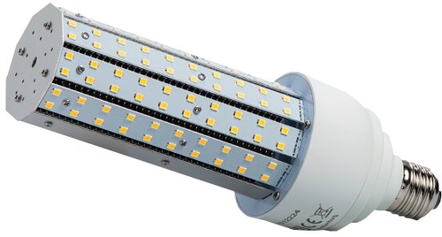 Dotlux LED Straßenlampe Retrofit E27 warmweiß 18 Watt Frontansicht