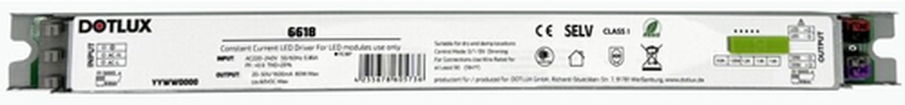 LED-Netzteil Dotlux 80W dimmbar 1-10V Frontansicht