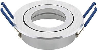 Schwenkbarer Einbaustrahler Sigor RING 83mm alu gebürstet Frontansicht