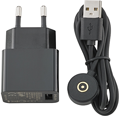 Sigor Easy-Connect Puk Ladekabel inkl Netzteil schwarz 1200mm Frontansicht