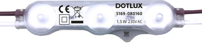 LED-Modul ACplus 1,5W 160° IP67 rot 100er Kette Frontansicht