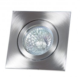 Einbauspot Tulka Edelstahl V4A Clipver Eckig IP55 starr Frontansicht