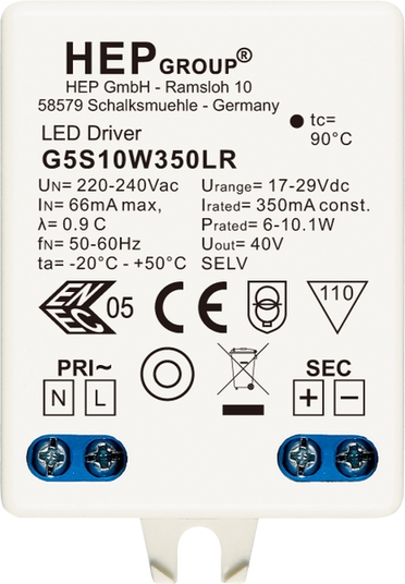 HEP LED Treiber, Konstantstrom, 10W, Frontansicht