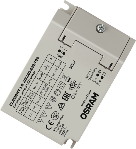 LED Konverter Osram ELEMENT LD für 220-240V Stromversorgung Frontansicht