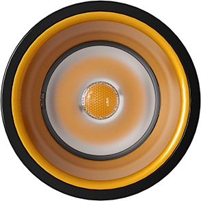 Sigor Fusion ALO Reflektor 38° goldfarben mit architektonischer Linsenoptik Frontansicht