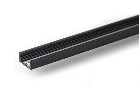 Rutec ALU-Profil 17/8 black RAL9005 2 Meter Frontansicht
