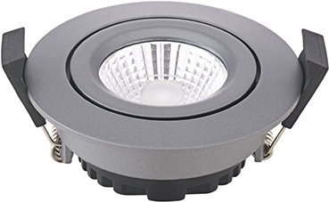 Sigor Einbauleuchte 68 Diled 6W 3000K dimmbar anthrazit Frontansicht