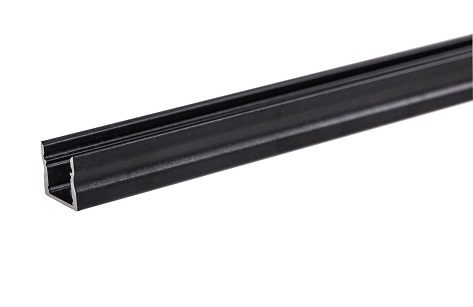 Rutec Profil ALU-Profil 17/15 black RAL9005 2 Meter Frontansicht