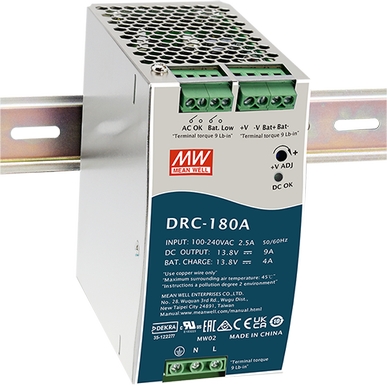 Mean Well Schaltnetzteil Hutschiene 179,4W 13,8V/9A USV Frontansicht