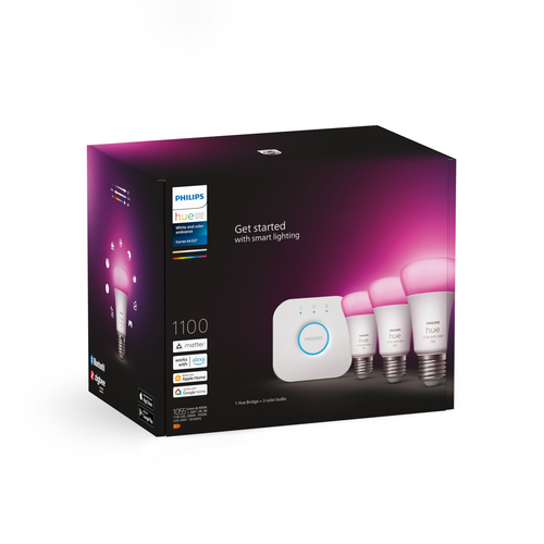 Philips Hue LED-Lampe Dreierpack in Frontansicht
