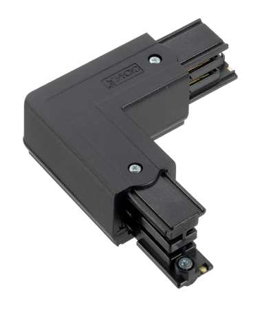 Winkelverbinder für Nordic Aluminium Stromschienensystem, schwarz, Frontansicht