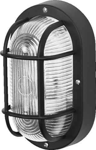 Ovale LED-Einbauleuchte E27 schwarz im Produktfoto Frontansicht