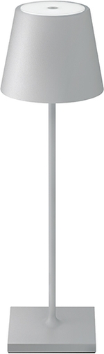 Sigor Akku-Tischleuchte Nuindie USB-C in nebelgrau Frontansicht